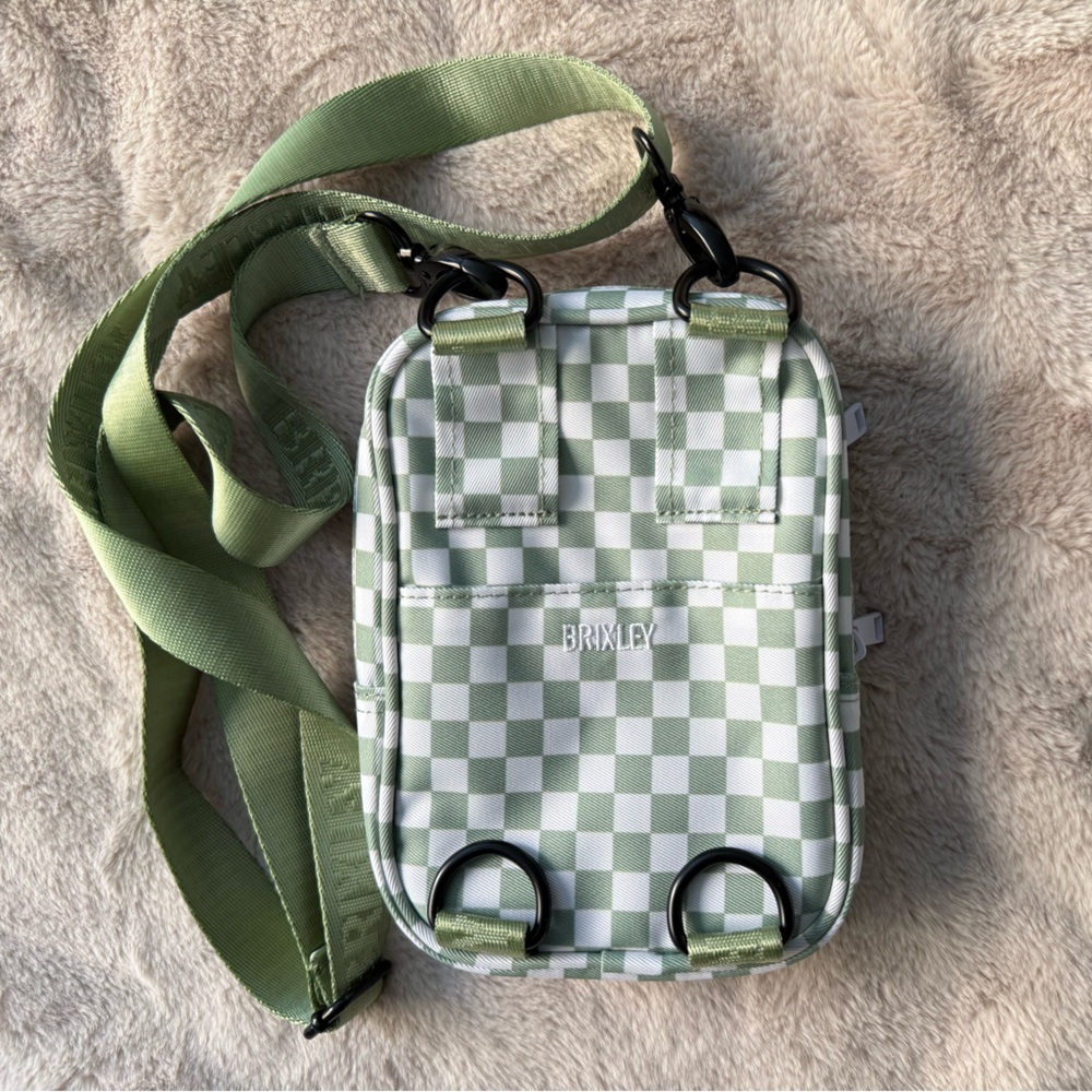 Brixley Green Checkered Crossbody Sling - Picture 3 of 11